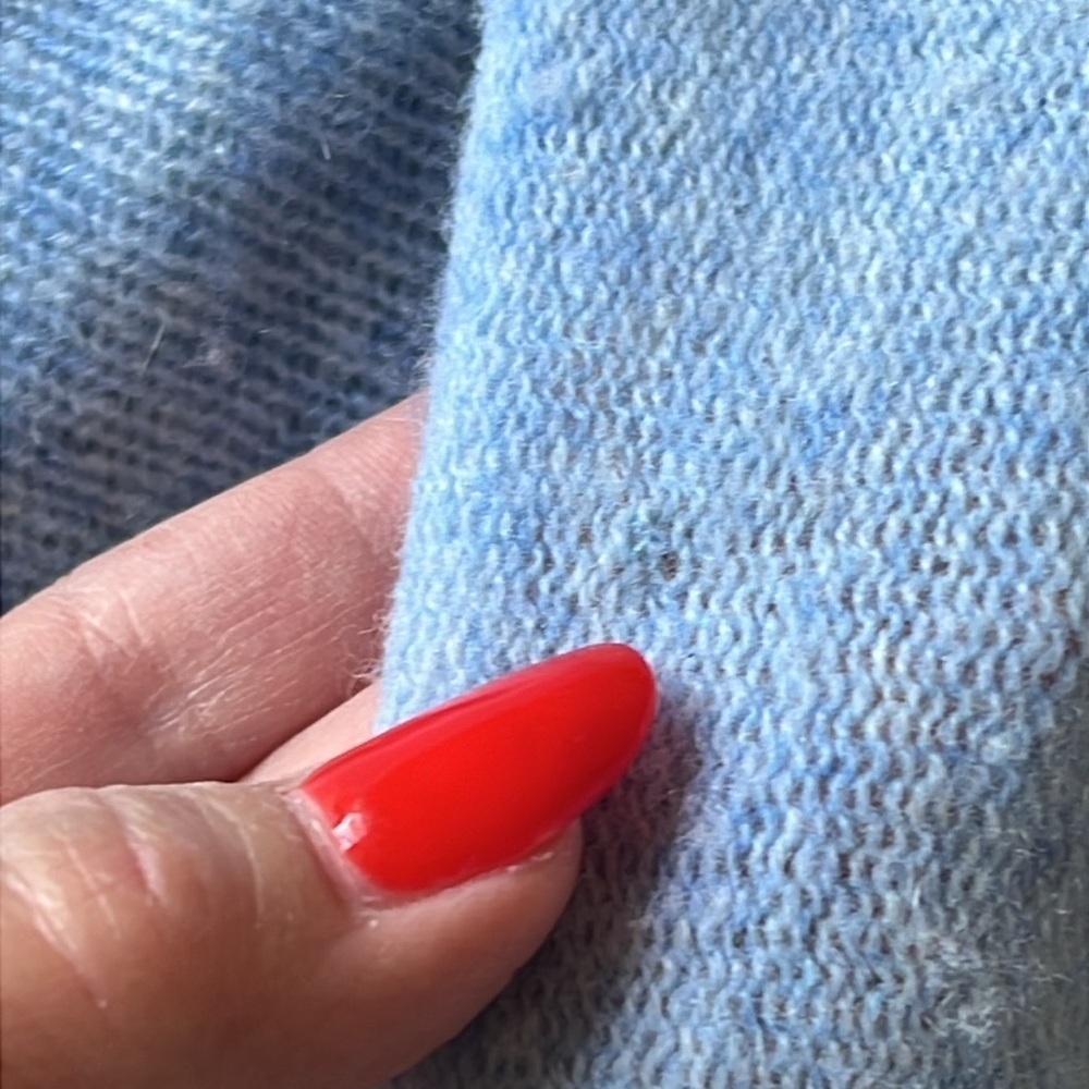 Subtle Luxury 100%Cashmere cocoon Cardigan open front shawl collar blue S/M - Picture 13 of 13